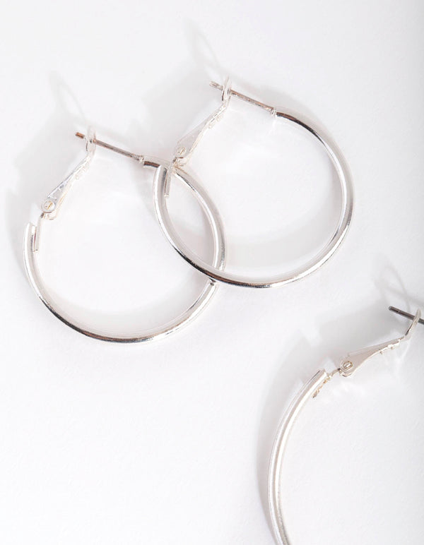 Silver Sleeper Round Hoop Trio