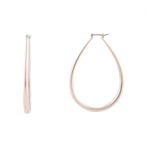 Rose Gold Rounded Teardrop Hoop