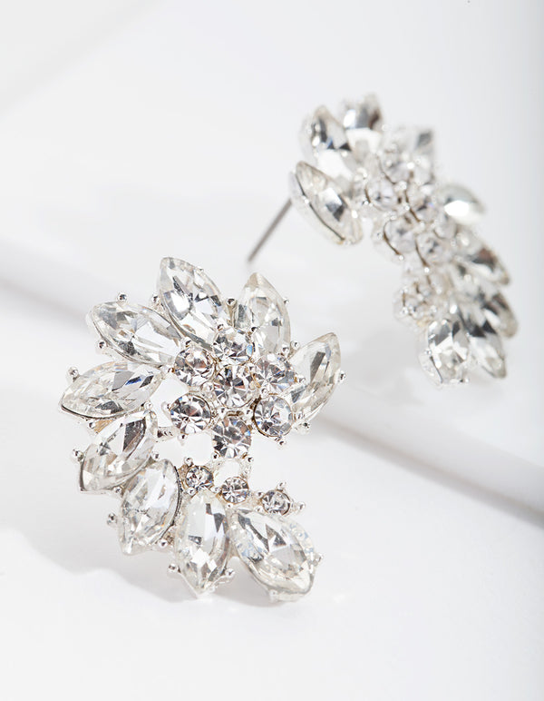 Diamante Marquise Stud Earrings