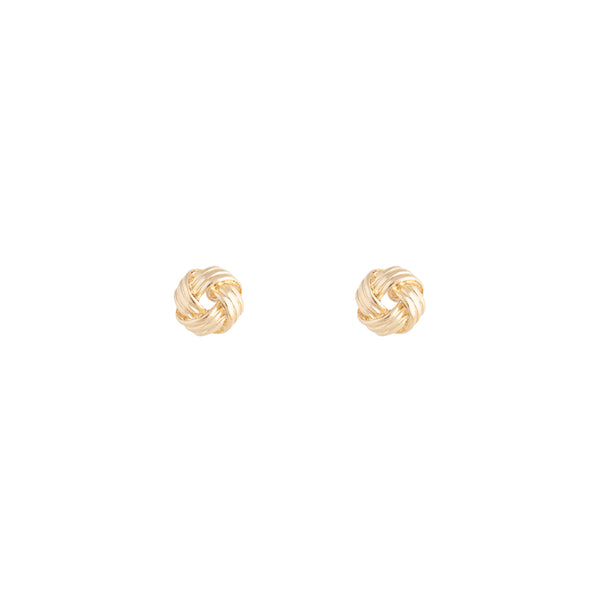 Gold Textured Knot Stud Earrings