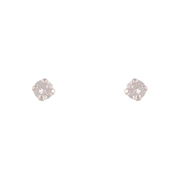 Sterling Silver Cubic Zirconia Round 4mm Stud Earrings