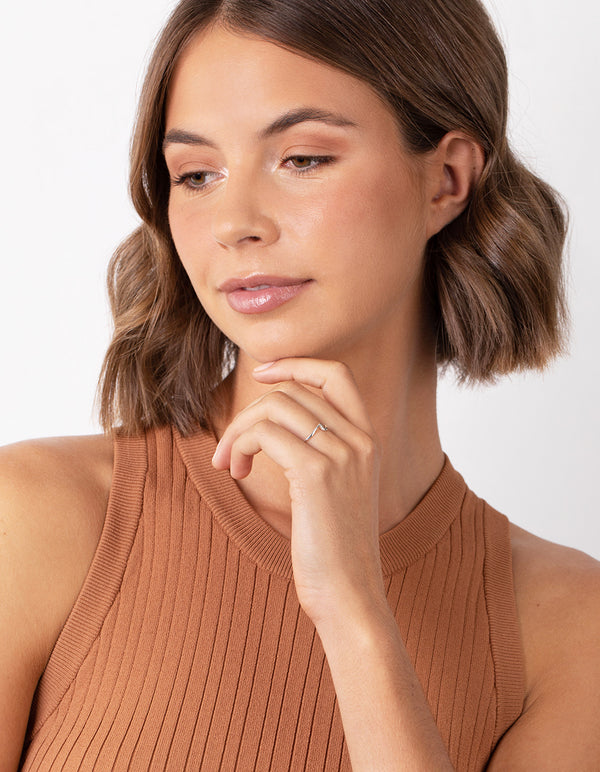 Sterling Silver Thin Wave Ring