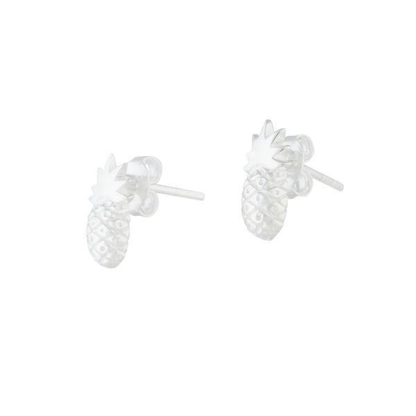 Sterling Silver Pineapple Stud Earrings