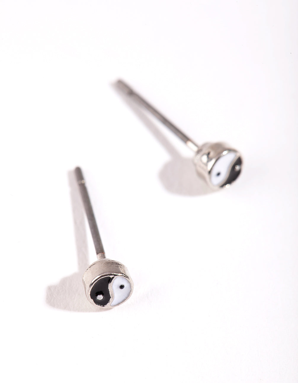 Silver Mini Yin-Yang Stud Earrings