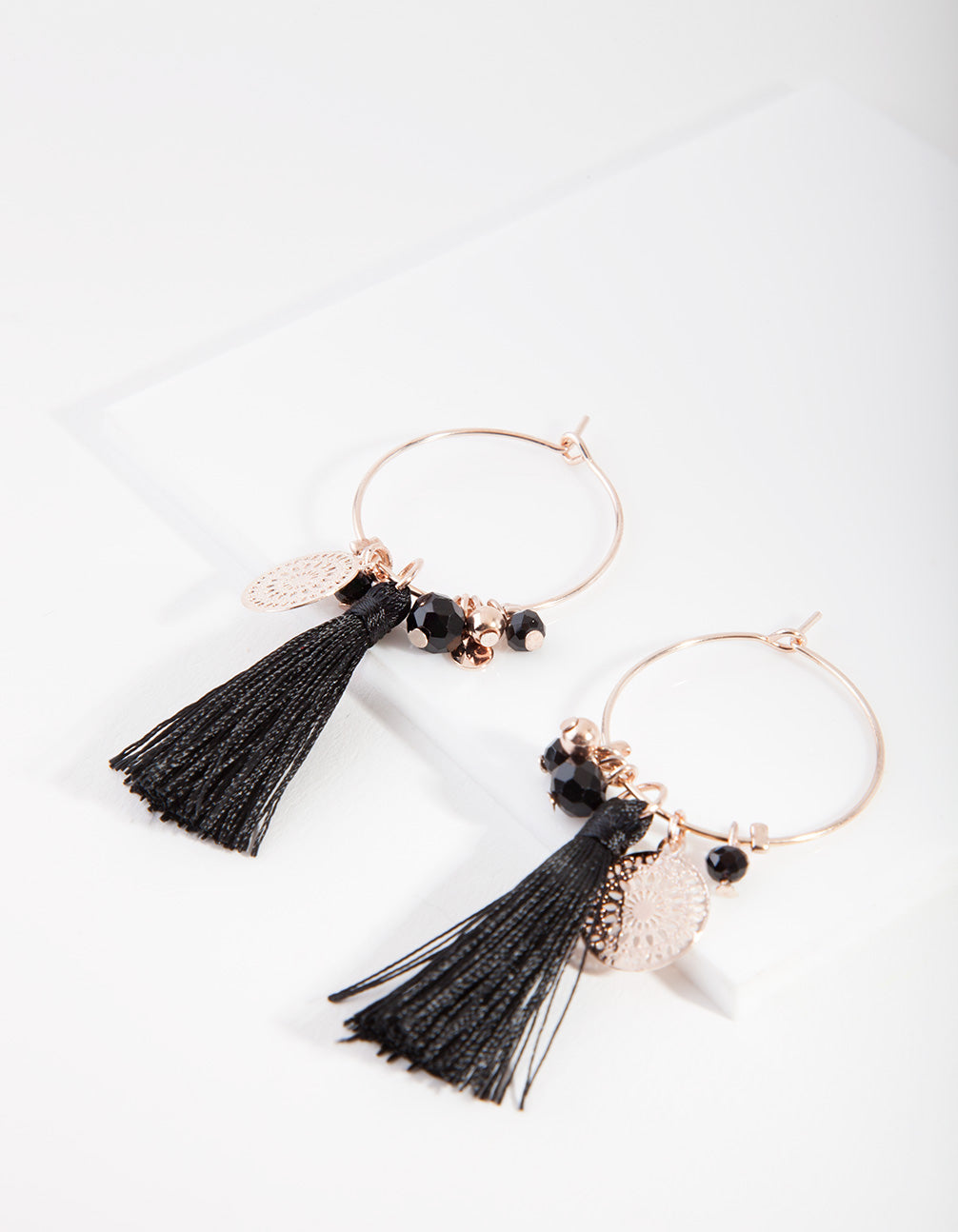 BLGO RG FNE HOOP CHARM TASSEL