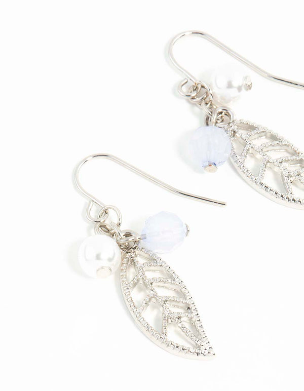 Silver Leaf Drop Earrings