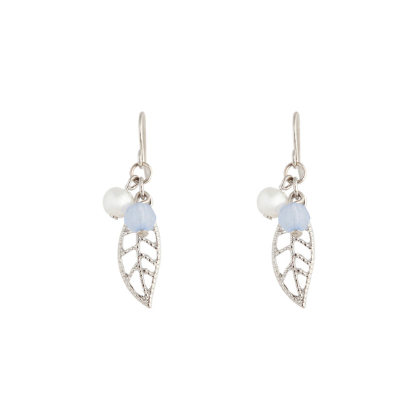 Silver Leaf Drop Earrings