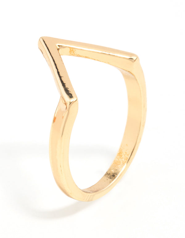 Gold Plain Arrow Ring