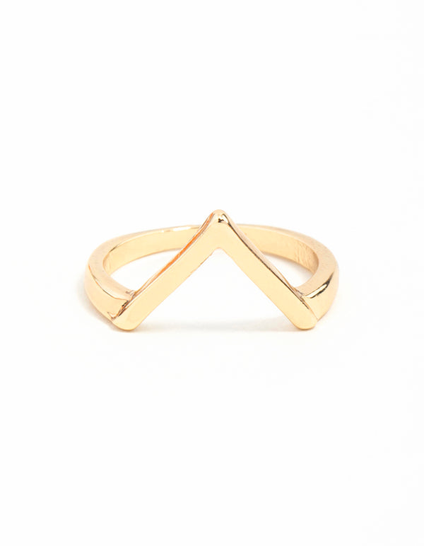 Gold Plain Arrow Ring