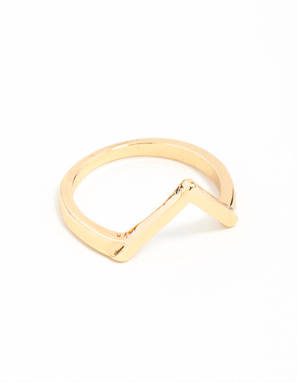 Gold Plain Arrow Ring