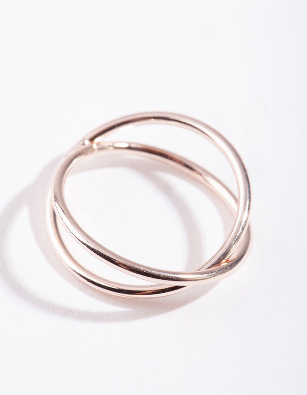Rose Gold Cross Over Ring