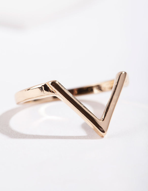 Gold Plain Arrow Ring