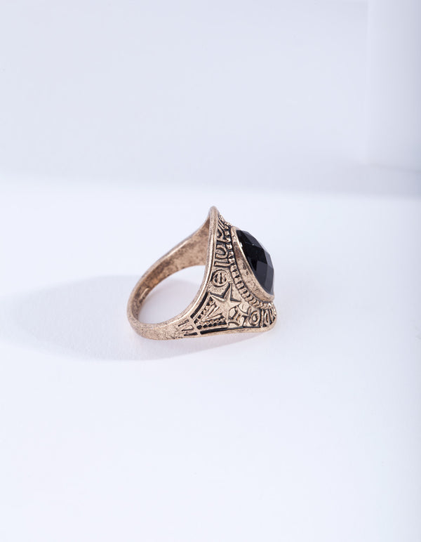 Antique Gold Star Jewel Ring