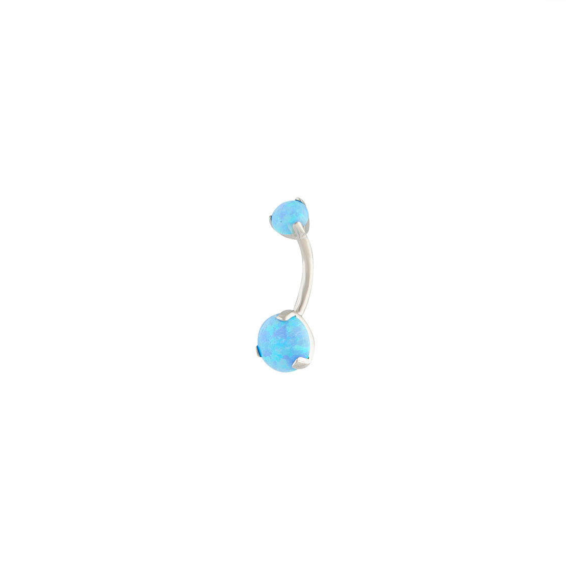 Surgical Steel Synthetic Opal Claw Belly Bar