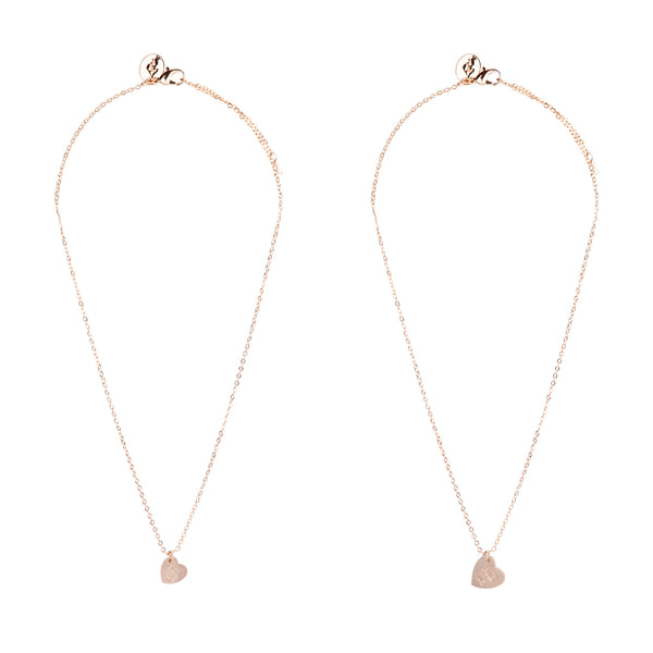 Tear and Share Rose Gold Sister Necklace Pack