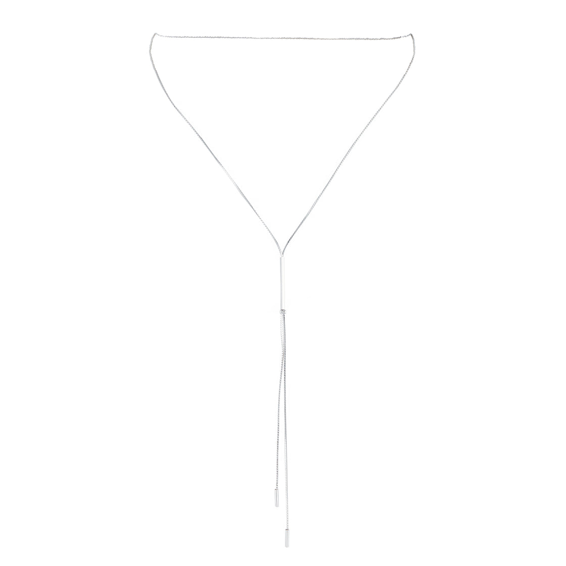 Fine Silver Snake Chain Crossover Choker