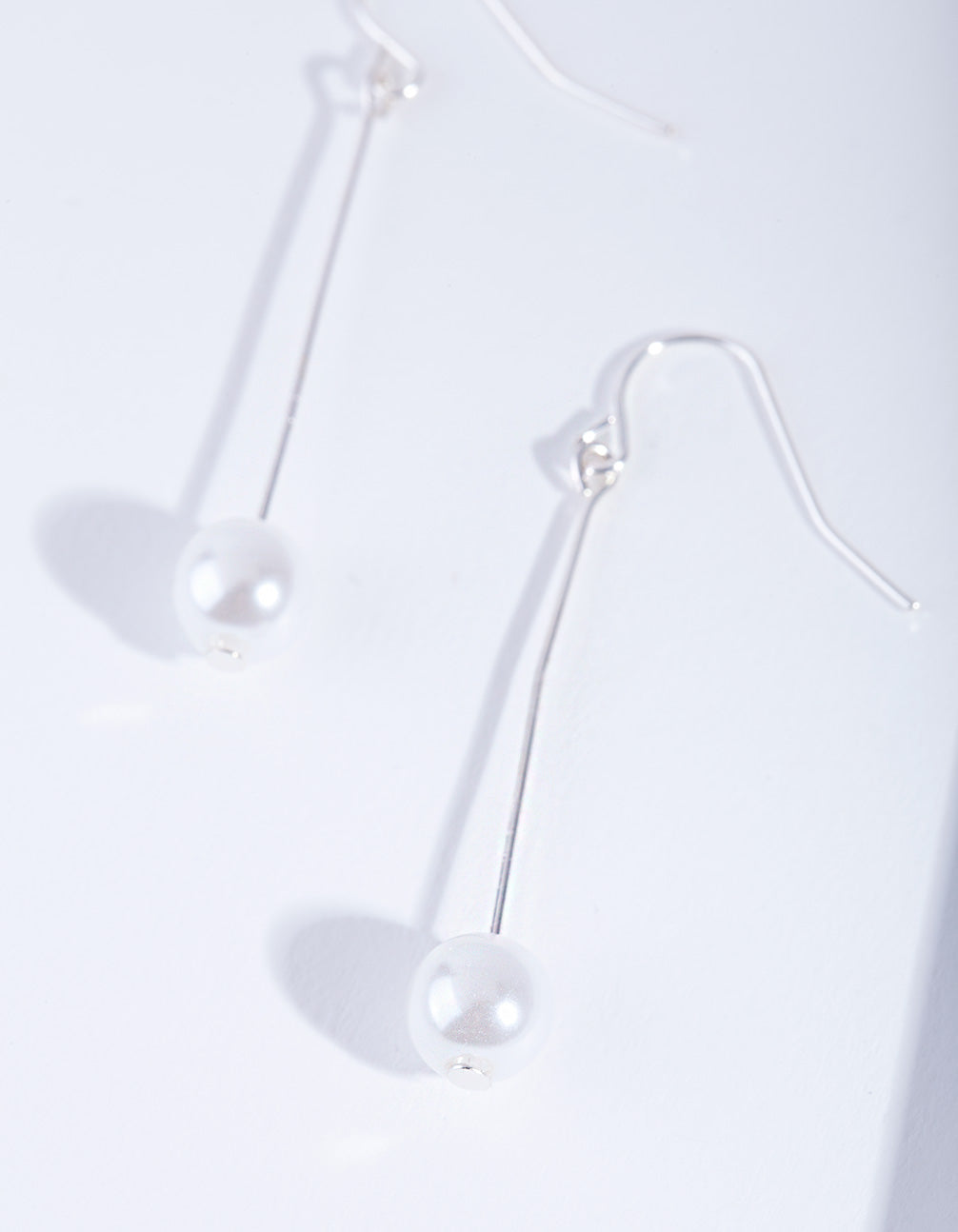 Fine Silver Pin & Pearl Drop Earrings