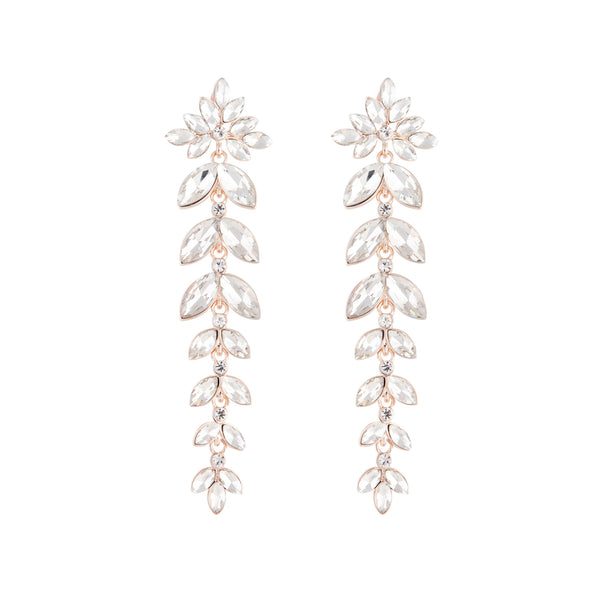 Rose Gold Graduated Navette Earrings