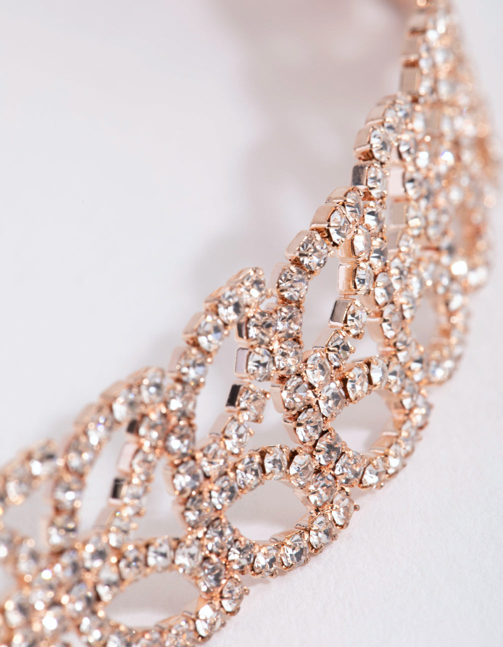 Rose Gold Diamante Petal Choker