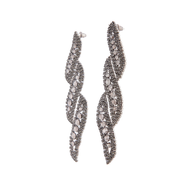 Gunmetal Tiered Twist Drop Earrings