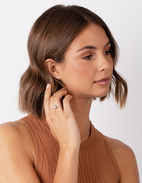 Sterling Silver 2 Carat Round Cubic Zirconia Ring