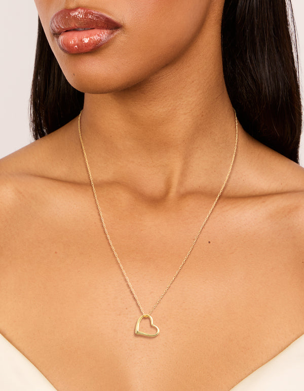 Gold Plated Sterling Silver Heart Necklace