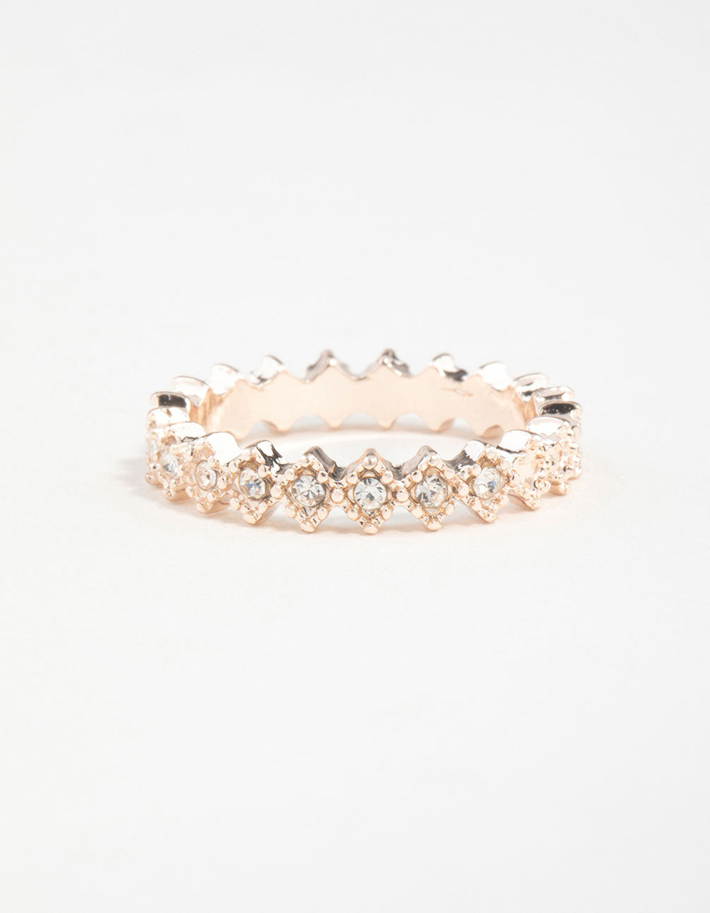 Rose Gold Diamante Band Ring
