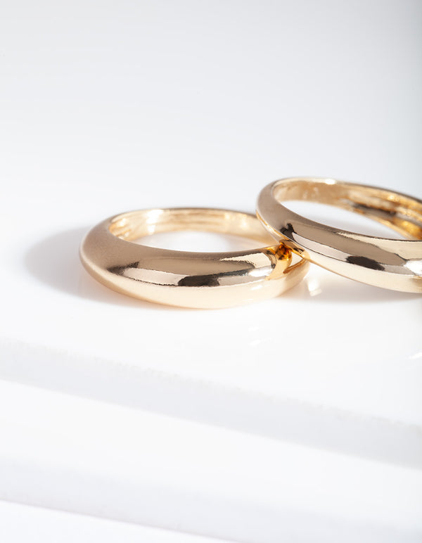 Gold Polished Ring Stack