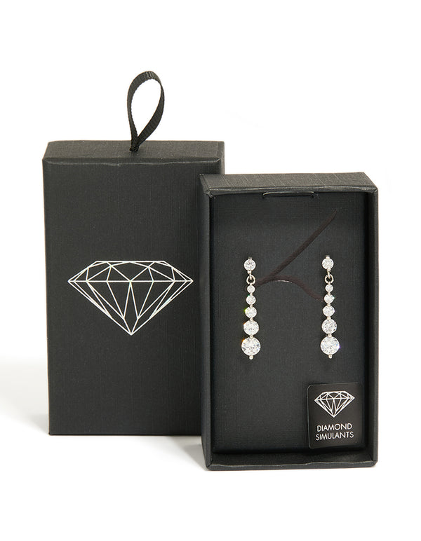 Small Graduated Crystal Drop Earrings