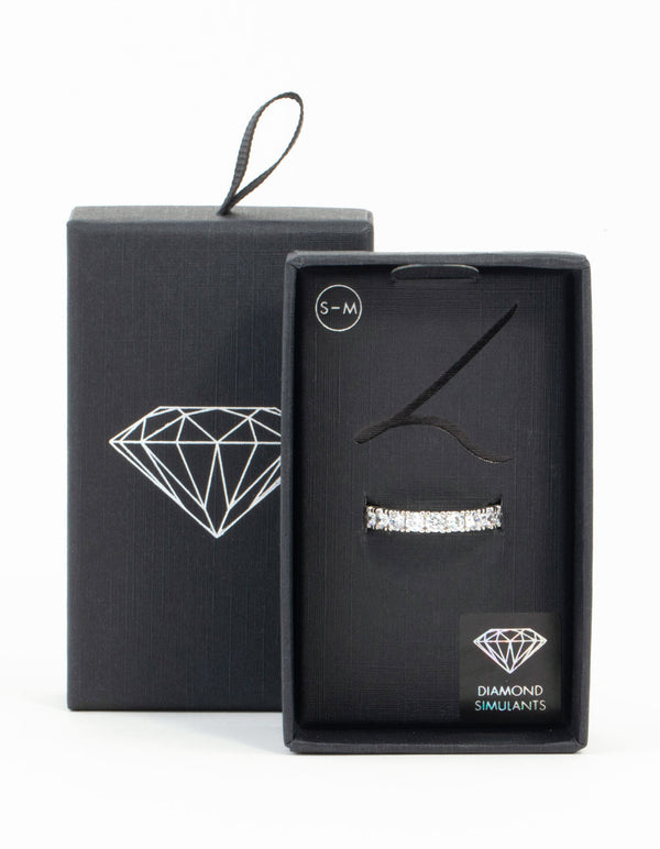 Diamond Simulant Gem Band Ring