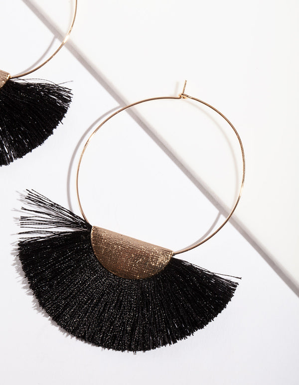 Gold Fan Hoop Earrings