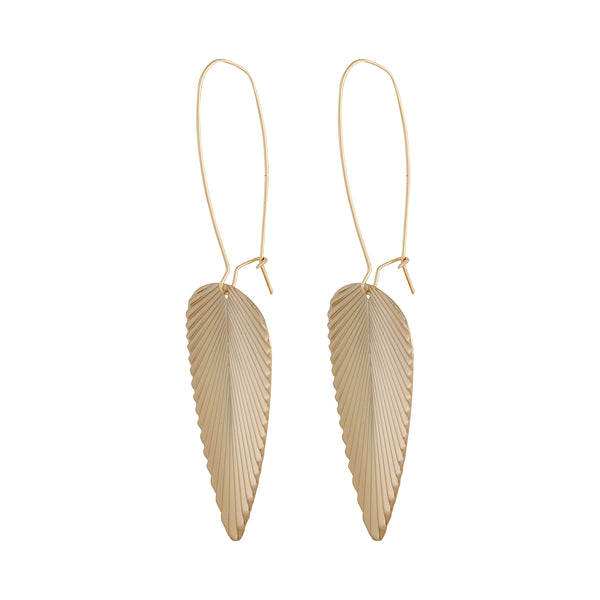 Gold Wire Loop Fold Fan Earrings