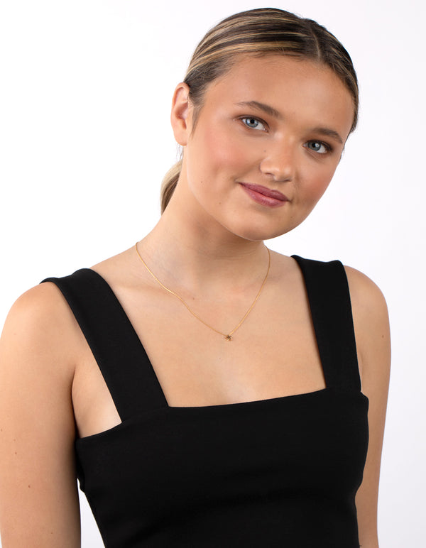 Gold Plated Sterling Silver Star Pendant Necklace