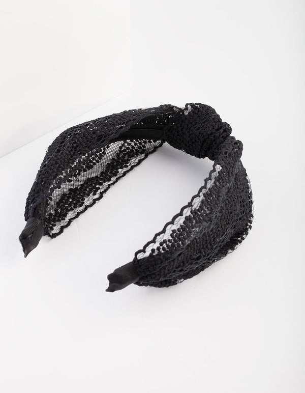 Black Lace Knot Headband