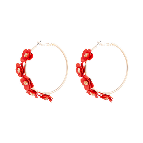 RED SG COATED FLOWER HOOP ER