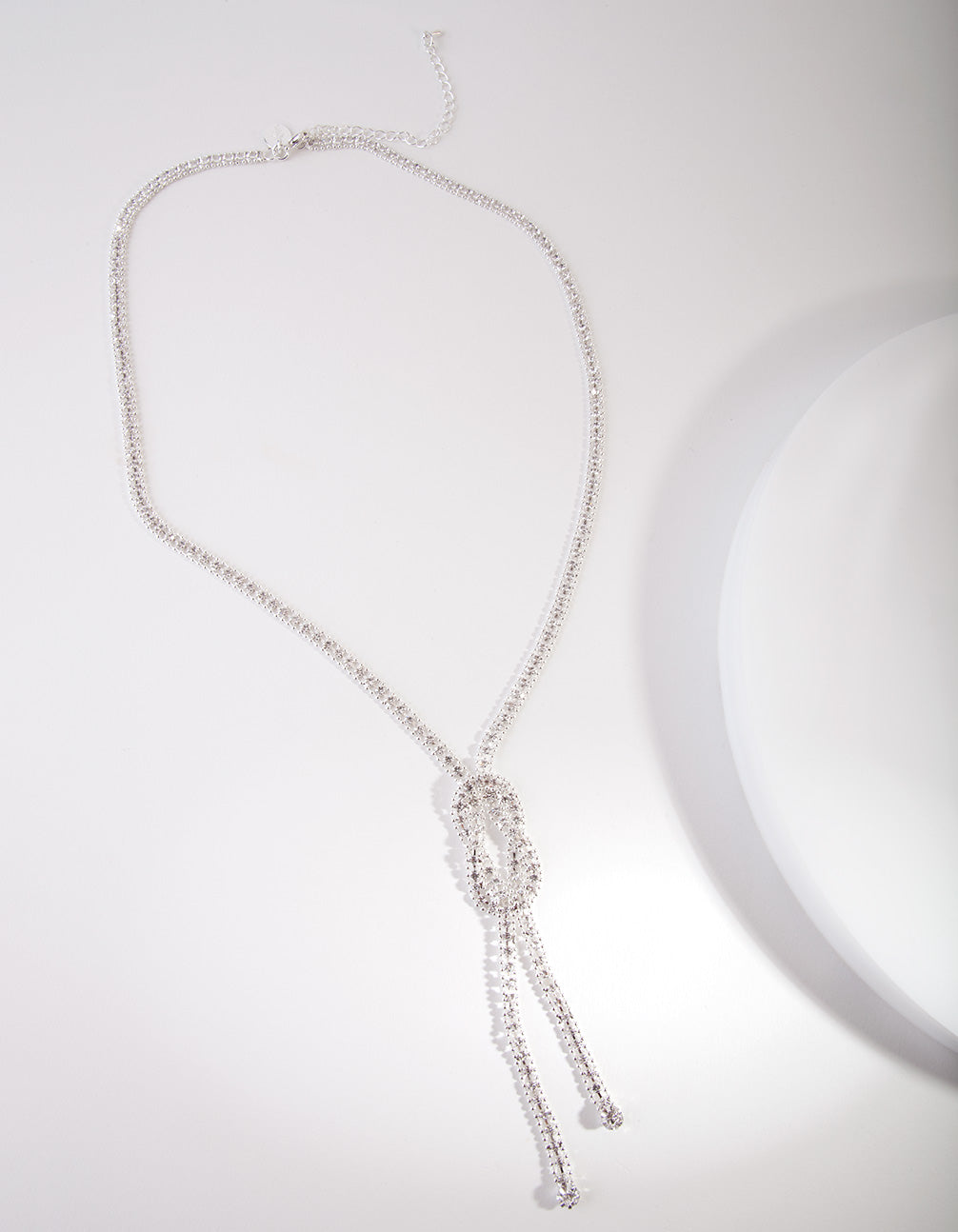 Silver Knot Long Necklace