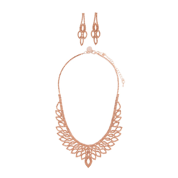 Rose Gold Decorative Cup Chain Diamante Set