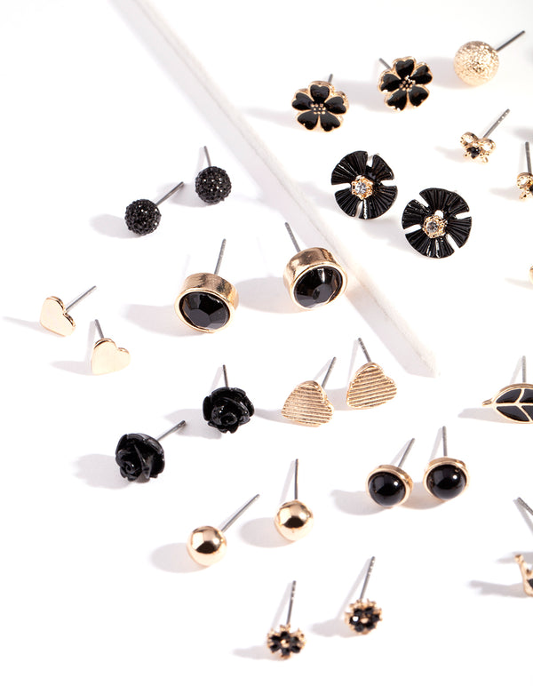 Black Gold Nature Stud Earring 20 Pack