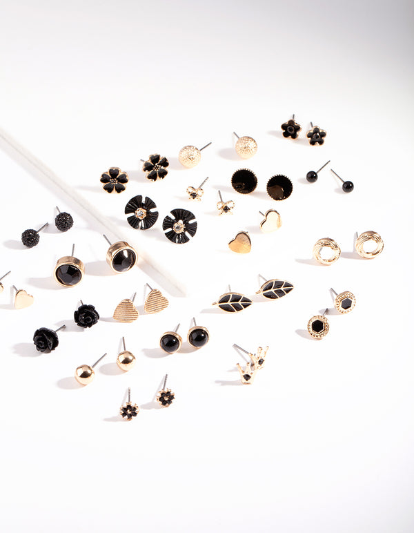 Black Gold Nature Stud Earring 20 Pack
