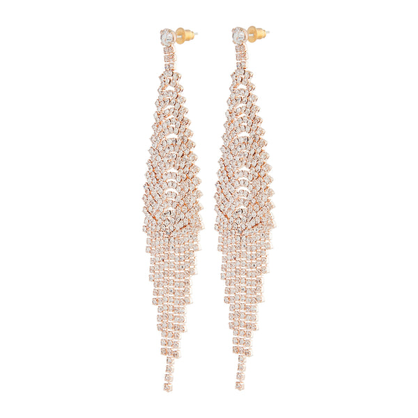 Rose Gold Chain Waterfall Earrings