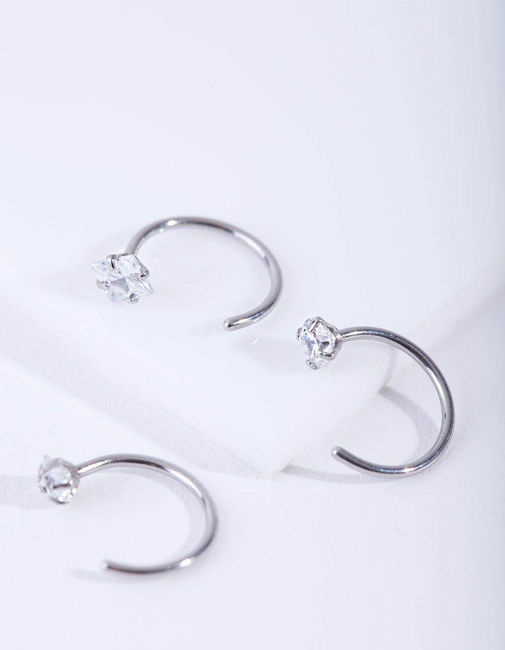 Surgical Steel Crystal Nail Nose Ring Pack