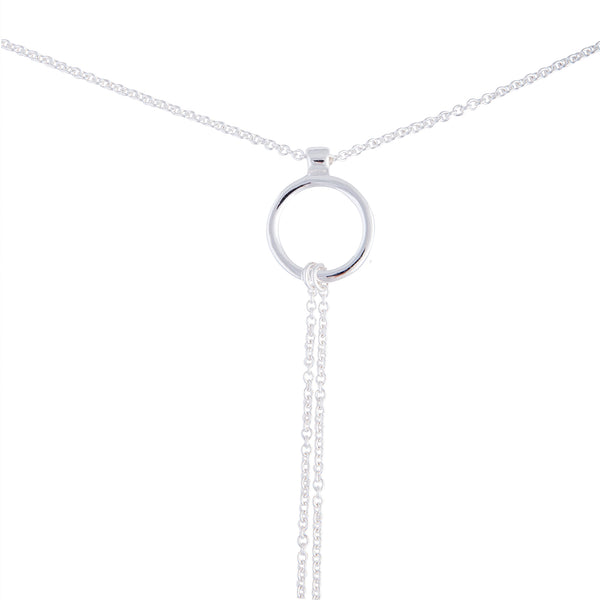 Silver Open Circle Multi Row Choker