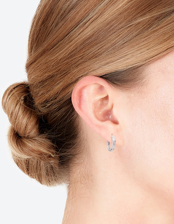 Sterling Silver Chunky Huggie Earrings