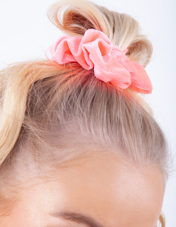 Neon Pink Green Animal Print Scrunchie Pack