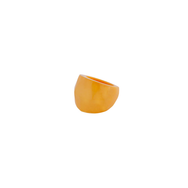 Mustard Acrylic Faceted Ring