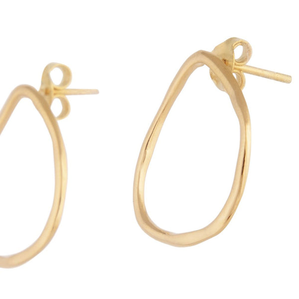 Gold Plated Sterling Silver Organic Circle Earrings