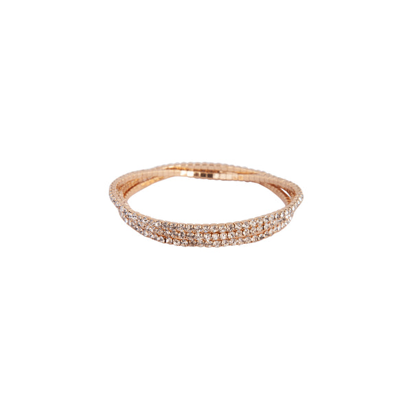 Gold Flexible 3 Pack Cupchain diamante Bracelet