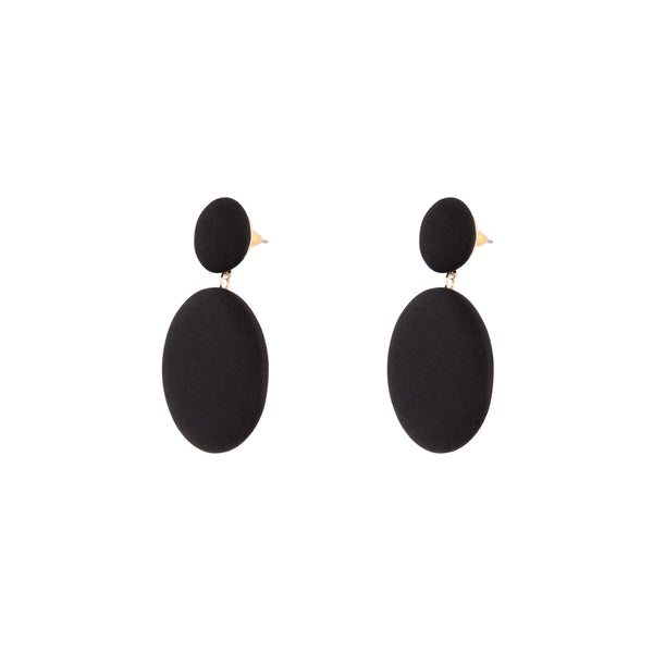Black Simple Fabric Drop Earrings