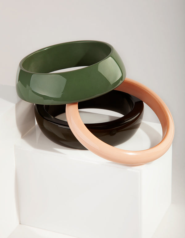 PALMS RESIN VARIED BANGLE PK
