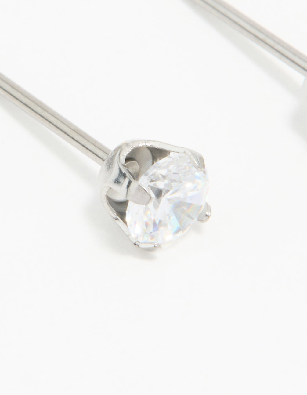 Surgical Stainless Steel 4MM Cubic Zirconia Piercing Stud